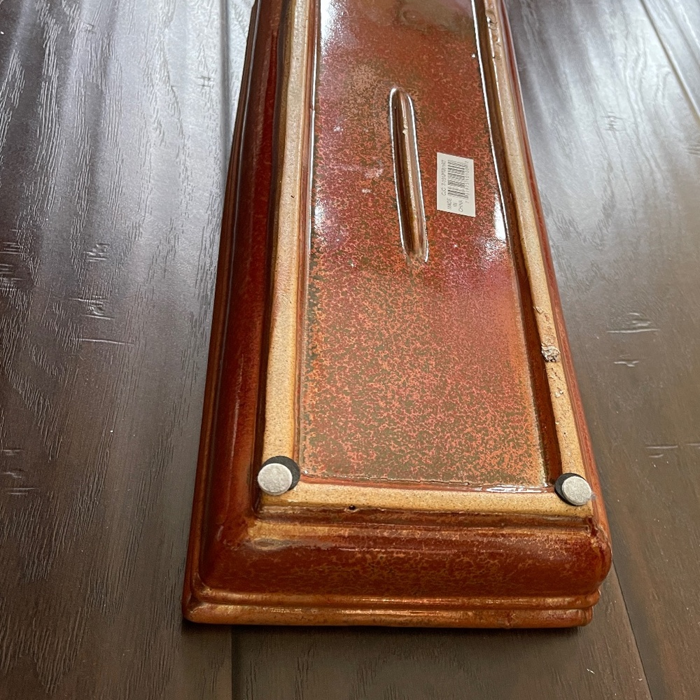 Large Burnt Orange Glazed Rectangle Bonsai Succulent Pot 15"L x 6"W x 2.75"H New - Picture 10 of 11